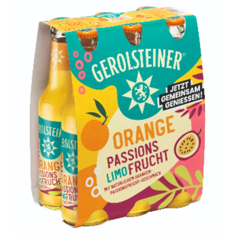 Gerolsteiner Orange Passionsfrucht Limo 6x0,33l