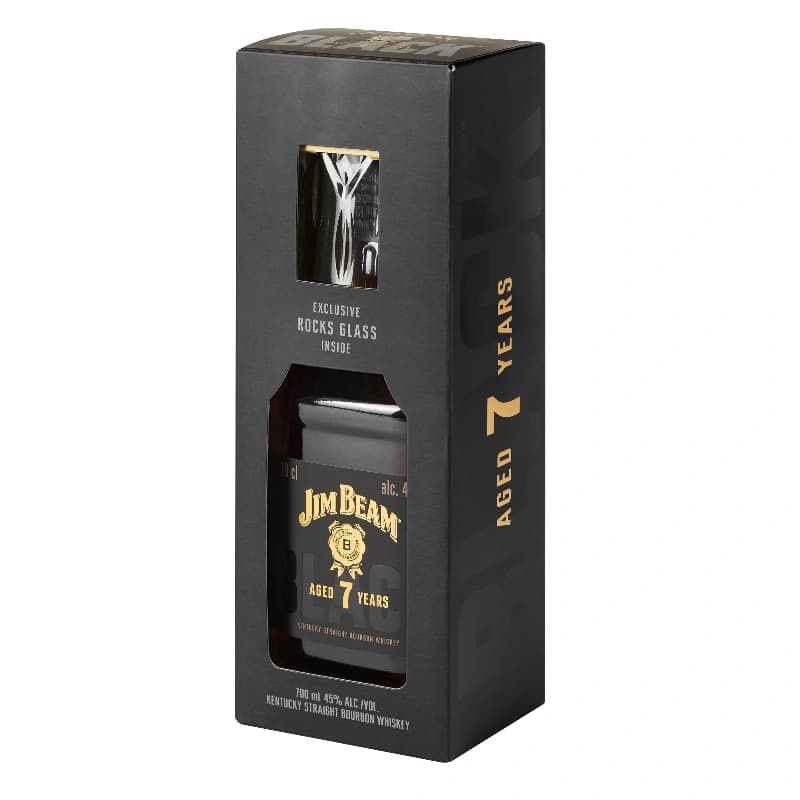 Jim Beam Black 7 Years 45% 0,7l+Glas