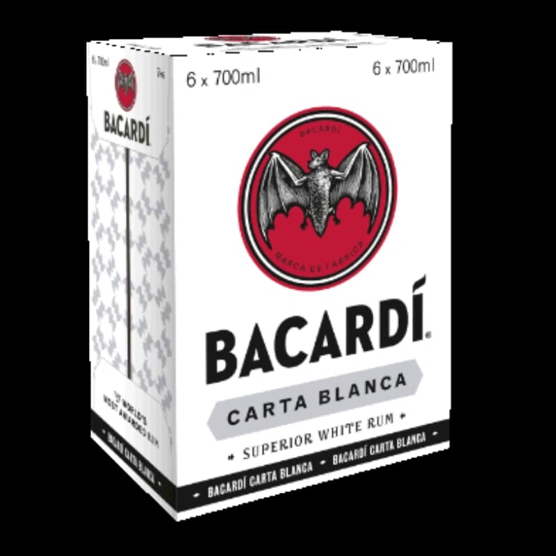 Bacardi Carta Blanca Rum 37,5% 6x0,7l