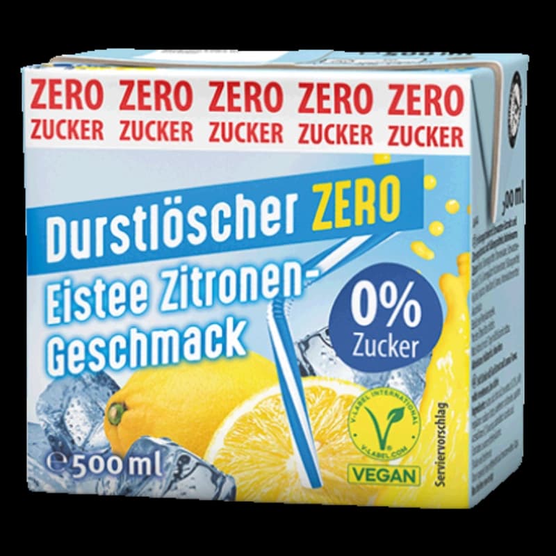 Durstlöscher Eistee Zitrone Zero 0,5l